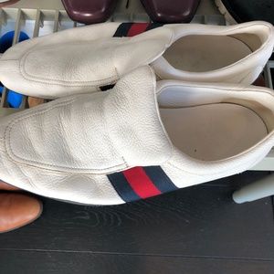 Vintage Gucci Mens White Leather Shoes - Size 12D